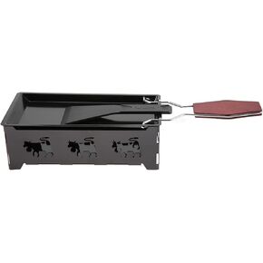 Acouto Portable Non Stick Cheese Raclette Rotaster Baking Tray Stove With Wodd Handle Grilling Tool And Grill Cheese Fondue Grill Raclette Individual Set Raclette Grill Raclette Set