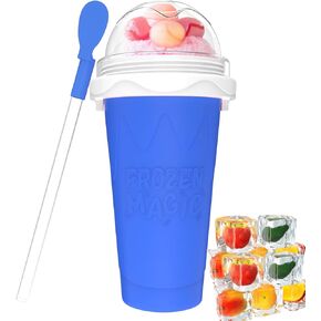 Slushie Maker Cup - DIY Magic Quick Frozen Smoothies Cup for Homemade Milk Shake Ice Cream Maker, Portable Cooling Cup, Double Layer Squeeze Slushy Maker Cup, Birthday Gifts for Kids Family