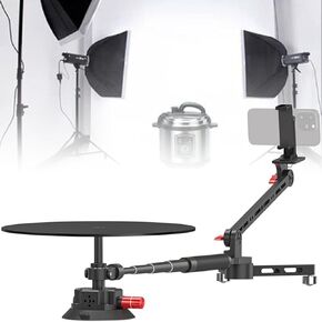 360° Rotating Platform, Adjustable Shooting Angle, Professional Photography Turntable Photo Booth for Product Photography/Video Making/Picture Taking
