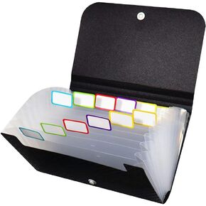 Accordion Folder Expanding Receipt Folder Multi-Layer File for Case Button Closure with Stickers for Business S