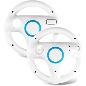 Mario Kart Racing Wheel Compatible with Wii and Wii U -2 Pack (White)