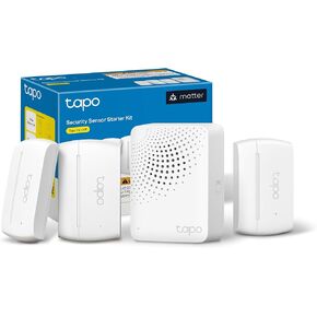 Tapo Smart Security Sensor Start Kit – Includes 3X Contact Sensors and 1x Tapo Smart Hub with Chime, Door & Window Alarm with Motion Sensor, Matter-Certified, Real-Time Notifications, T31 KIT
