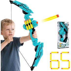 Bow and Arrow Set for Kids, Archery Toy Set Compliant for Nerf Dart, with 30 Soft Dart and 35 Suction Cup Arrows, Kids Outdoor Sports Toy Archery Gmaes for Boys Girls Ages 3-5 6-8