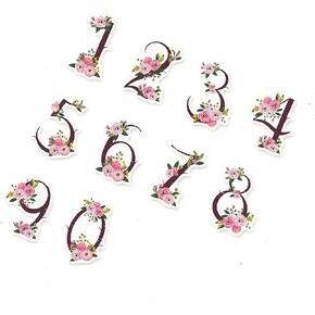 Flower Number Sticker, Number Sticker Stylish 30 Pieces Elegant for Cell Phone (Type 1)