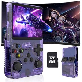 R36S Game Game Console 128G ، Retro Gaming Console مدمج في 20000+ ألعاب كبيرة Retro Gamer Pro