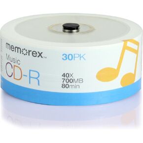 Memorex 32020016609 CD-R 80 40x Eco Spindle Discs, 30 Pack