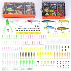 435pcs Waterproof Fishing Lures Tackle Box Kit,3700 Tackle Trays with Tackle Included,Crankbaits, Hooks, Weights,Fishing Lure Bait Gear Equipment Kit for Bass,Trout, Fishing Gift for Men