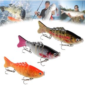 Robotic Fishing Lure, 3D Bionic Swimming Bait for Freshwater & Saltwater, Lifelike Bionic Fishing Lures for Walleye Trout Bass (3Pcs)