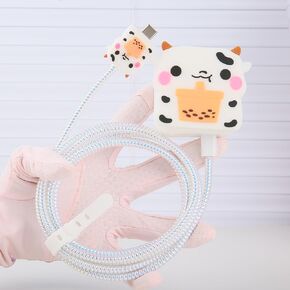 Charger Cover Compatible with Apple 35W Dual USB-C Power Adapter Charger 3D Cute Cartoon Design Charger Cover Cable Protector Wire Protective Case for iPhone/iPad/MacBook Fast Charger, 153