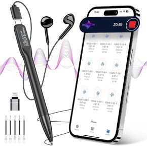 64GB Digital Voice Recorder Voice Activated Recorder with Playback, Portable Audio Recorder, Portable Recording Device with AI Noise Reduction, Portable Audio Recorder for Meeting/Course