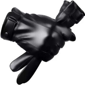 Men's Gloves Winter Mittens Plush Warm Touchscreen Windproof Driving Male Autumn Winter Leather