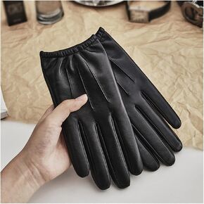 Gloves Male Real Leather Short Thermal Velvet Lined Thicken autumn Winter men Driving Gloves