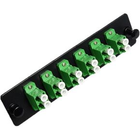 RiteAV LGX Footprint Fiber Optic Cable ST Adapter Patch Panel 6 Ports Loaded w/6 ST Simplex Multimode Adapters Black