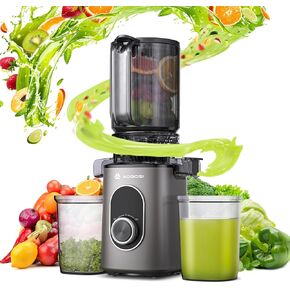 AAOBOSI Cold Press Juicer, 4.35" Large Feed Chute Masticating Juicer Machines (Upgrade) High Juice Yield Slow Juice Extractor fit Fruits &Vegetables, Easy to Clean, New Designed for Home and Travel