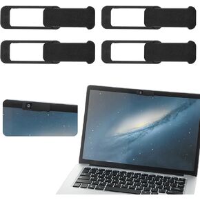 4pcs Cover Cover Cover Cover ، Cover Webcam Cover Slide for Privacy Safe مناسبة لأجهزة الكمبيوتر المحمولة للهواتف المحمولة للكمبيوتر - أسود