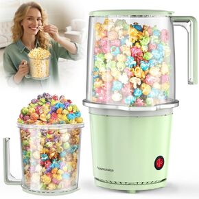 Popcorn Machine, 98% High Popping Rate, Personal Size 2Min Fast Making Air Popper Popcorn Maker with On/Off Switch, No Oil, Easy to Clean, 2 Quarts, BPA-Free, ETL Certified Popcorn Poppers for Home