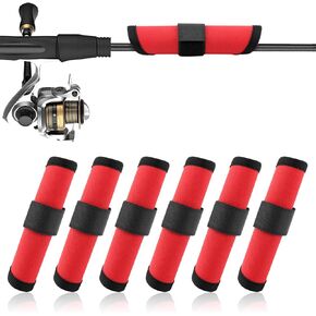 6 Pcs Fishing Lure Covers, Lure Shield Fishing Hook Covers, Easily See Bait Storage Protector Guard to Keep Fishermen Safe for Rod (Red)