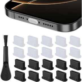 USB C Dust Plug, 20 Pack USB C Port Plug Cover Silicone USB C Cover Type-C Charging Port Protector Cover for iPhone 15,16 Series, Samsung Galaxy S25-S20,Note,A Series, All USB C Devices