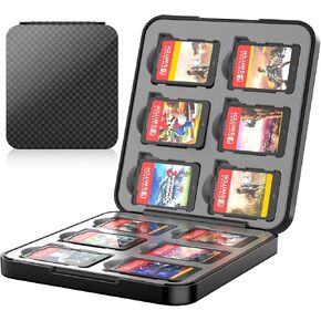 Game Card Case for Nintendo Switch 2, 12 Games holder with Magnetic Closure-Customized Pattern Portable Storage Box for Nintendo Switch 2 Accessory,Hard Shell, Silicone Lining