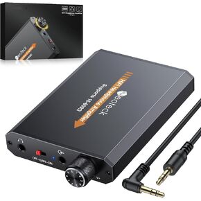Neoteck Amplifier 16-600 Ohm Portable Headphone Amplifier,3.5mm Jack Rechargeable Headphone Amp with Volume Control,Two-Stage Gain Switch, Headset Amplifier for PC/CD/MP3/MP4 Players