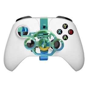 FLYINTOYS Mini Racing Steering Wheel for XB One Series X/S Game Controller,Racing Games Controller Steering Wheel Attachment (White)