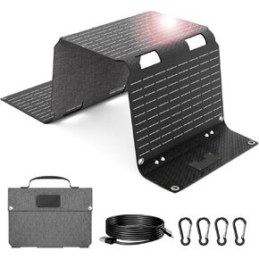 10W Portable Solar Charger,Small Foldable Solar Panel with USB-C USB-A Outputs Compatible with Cell Phone Tablet, IP65 Waterproof for Camping, Power Bank, Smartwatch