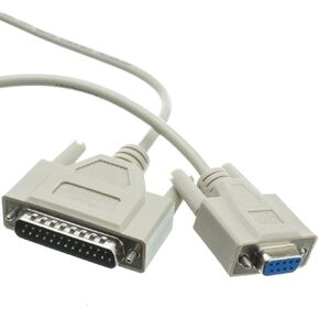 CableWholesale 6-Feet DB9 Female/DB25 Female, 8C, Null Modem Cable (10D1-21406)