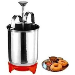 Harmony Stainless Steel Medu Vada and Donut Maker, Manual Dispenser with Press Handle, Kitchen Tool for Homemade Snacks