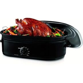 Turkey Roaster, Electric Roaster Oven, 16 QT Turkey Roaster Oven with Self-Basting Lid, Adjustable Temperature, Removable Pan & Rack, Fits Turkeys Up to 20LBS