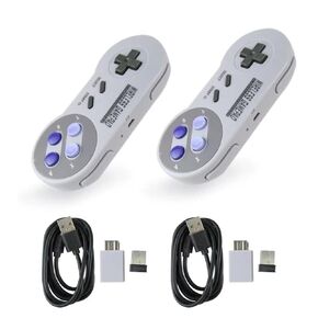 2 Pack 2.4GHz Wireless Gamepad Controller For Super Nintendo NES & SNES classic mini Wireless Console controller joystick game