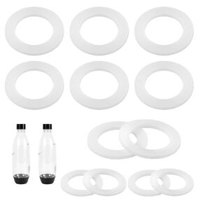 بدائل بحشية 12pcs لـ sodastream ، حشية ختم السيليكون الأبيض المتوافقة مع قطع زجاجة options replace for blastic & pet bottles