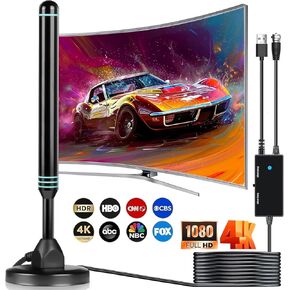 TV Antenna Indoor Antenna for Smart TV for Long Range Reception and All Smart TVs HD Digital Antenna with Amplifier Signal Booster for Local Channels Supports 4K 1080p-2025 Upgrade