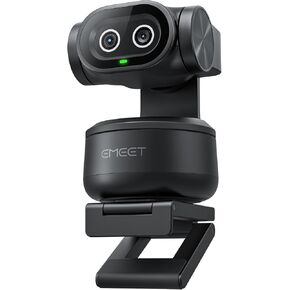 Emeet Pixy Dual-Camera Camera Camera 4K ، Tracking AI ، PDAF و AI Autofocus 0.2s ، 1/2.55 '' Sony Sonsor ، 3 Mics ، Presets ، التحكم في الإيماء