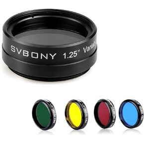 SVBONY Telescope Filter 1.25 inches Variable Polarizing Filter Bundle with SVBONY SV127 Telescope Filter Eyepiece Filter Set 1.25 Inch