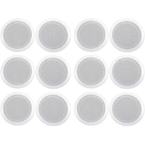 Rockville (12) CC65T White 6.5" Commercial 70v Ceiling Speakers for Restaurant