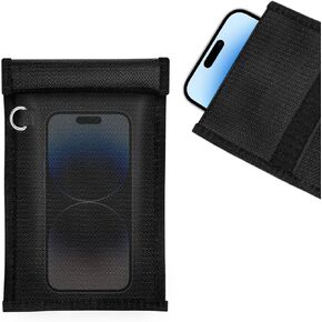 حقيبة حظر إشارة الهاتف الخليوي ، هاتف Faraday Bag (7.9 × 4.7 بوصة) ، مفتاح السيارة/WIFI/RFID/GPS Signal Marker (1 Pack) Black