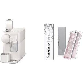 Nespresso Lattissima One Original Espresso Machine with Milk Frother, by DeLonghi, Porcelain White Descaling Kit
