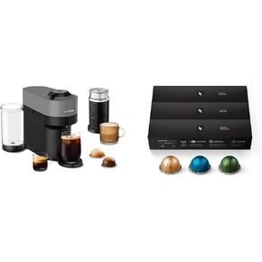 Nespresso Vertuo Pop+ Deluxe Coffee and Espresso Maker من Breville مع حليب Frother ، وكبسولات رمادية داكنة ، خط vertuo