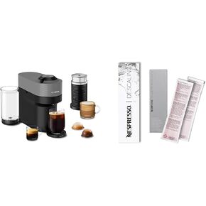 Nespresso Vertuo Pop+ Deluxe Coffee and Espresso Maker by Breville with Milk Frother, Dark Grey Descaling Kit