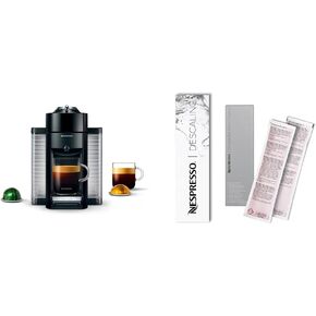 Nespresso Vertuo Coffee and Espresso Maker by De'Longhi, Piano Black Descaling Kit