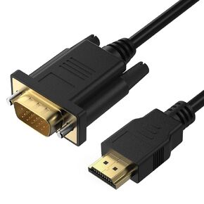 HDMI إلى كابل VGA 6 أقدام و 1080p-p-pp@60 هرتز مصدر HDMI أحادي الاتجاه إلى كابل عرض VGA (من الذكور إلى ذكر) متوافق مع الكمبيوتر وسطح المكتب والكمبيوتر المحمول والكمبيوتر الشخصي أو الشاشة والرصاص ، HDTV ، ROKU ، Xbox ، PS5