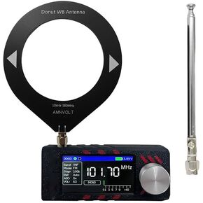 SI4732 Mini Radio Receiver Updated Firmware Battery Powered Radios with Built-in Headphone Amplifier Hi-Z Support LSB USB AM FM Full Band Pocket Size(Updated)