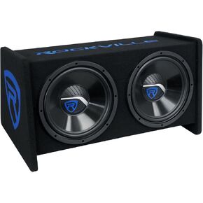 Rockville RV1010P Dual 10" 1000W Car Audio Subwoofers 4-Ohm, Vented Enclosure, High-Power Bass, Durable MDF Cabinet, for Car Audio Enthusiasts