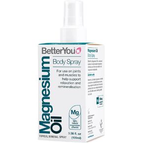 BetterYou Magnesium Oil Body Spray - Pure Magnesium Chloride Muscle and Joint Spray - Relaxing Topical Magnesium Source - for All Ages - 3.38 oz