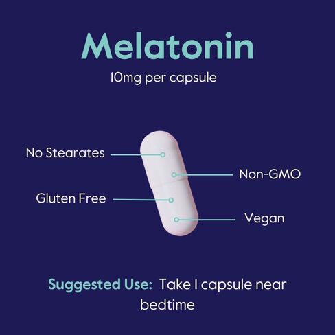 BESTVITE Melatonin 10 mg - 360 Veg Caps - No Stearates - No Sucralose, No Dextrose, No Silicon Dioxide, No Mannitol - Vegan - Non-GMO - Gluten-Free - Sleep Aid to Support Rest & Wake Cycles in Saudi Arabia