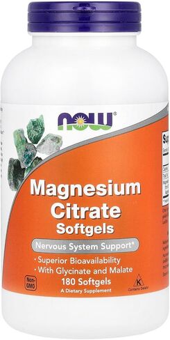Magnesium Citrate Now Foods 180 Softgel in Saudi Arabia