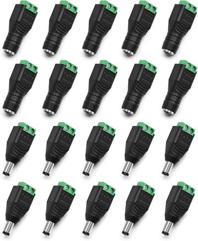 CHANZON 10Pcs Male and Female 5.5mm x 2.1mm 12V DC Power Jack Connector 24V Socket for Led Light Strip CCTV Security Camera Cable Wire Ends Plug Barrel Adapter in Saudi Arabia