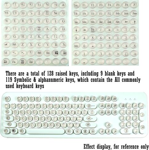 128 PCS مفاتيح لوحة مفاتيح الفجوة الفجوة للأظافر الطويلة الكتابة والألعاب ، ومفاتيح السيليكون الرمزية والكرمائية الكاملة للذات لأجهزة المفاتيح وأجهزة الكمبيوتر المحمولة (تربية نصف الكرة الأرضية) in Kuwait