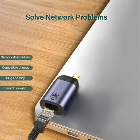 10/100M USB C إلى Ethernet Adapter ، Gigabit RJ45 إلى محول شبكة Ethernet LAN Type-C لجهاز الكمبيوتر اللوحي المحمول in Kuwait