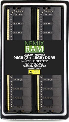 NEMIX RAM 192GB (4X48GB) DDR5 5600MHZ PC5-44800 2Rx8 1.1V CL46 288-PIN Non-ECC Unbuffered UDIMM Desktop PC Memory KIT Compatible with GIGABYTE X870E AORUS PRO ICEMotherboard in Saudi Arabia